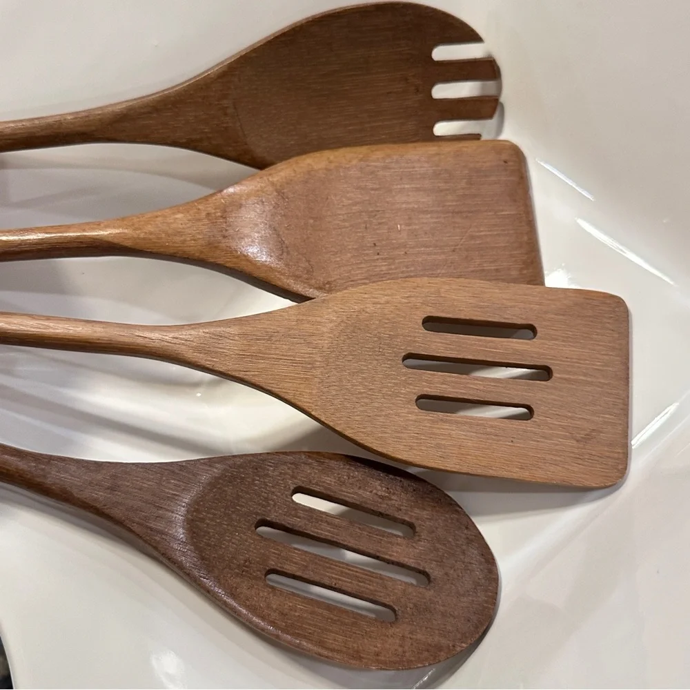 Gibson Home Acacia Bamboo Wood Utensils Set of 4